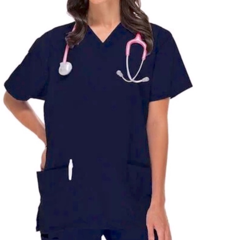 NWT Women’s Dark Blue XL All Heart Basics Scrub Top